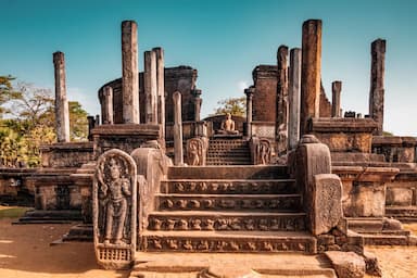 Vatadage structure of the ancient kingdom of Polonnaruwa, Sri Lanka.